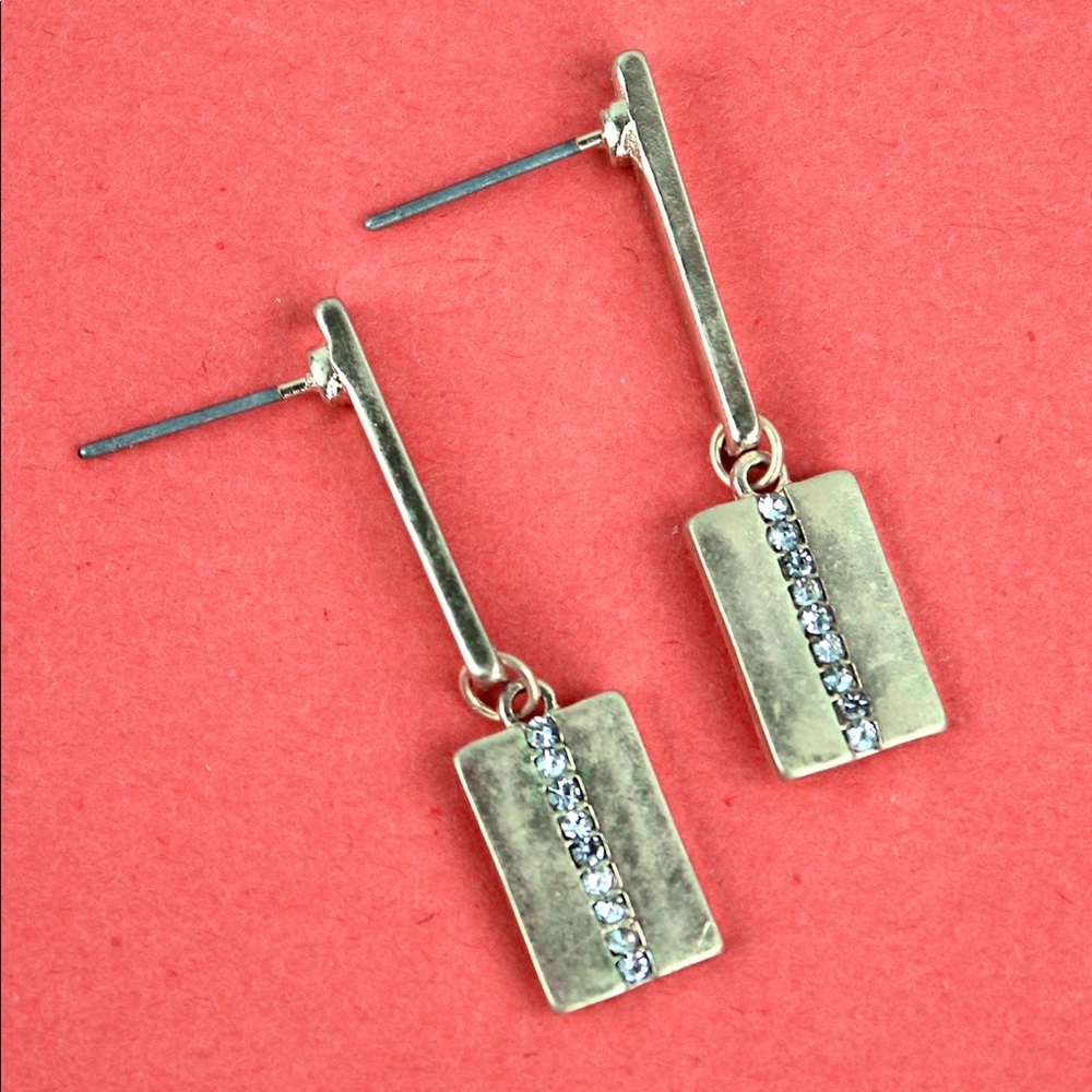 Canvas - Rectangle Drop Earrings
